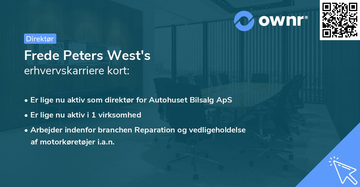 Frede Peters West's erhvervskarriere kort