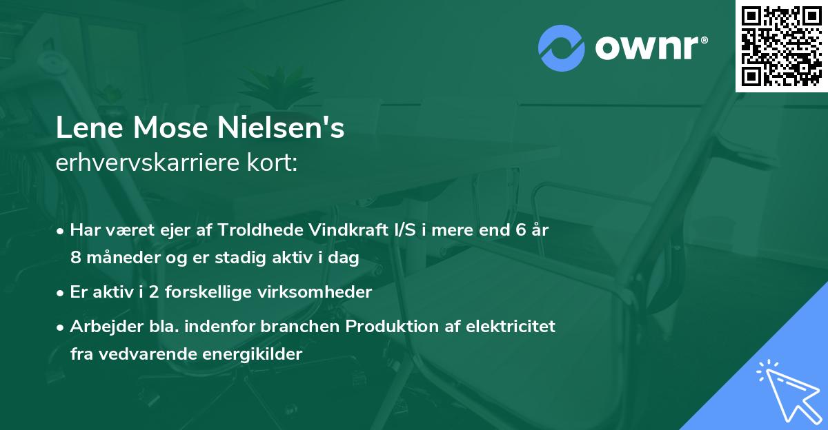 Lene Mose Nielsen's erhvervskarriere kort