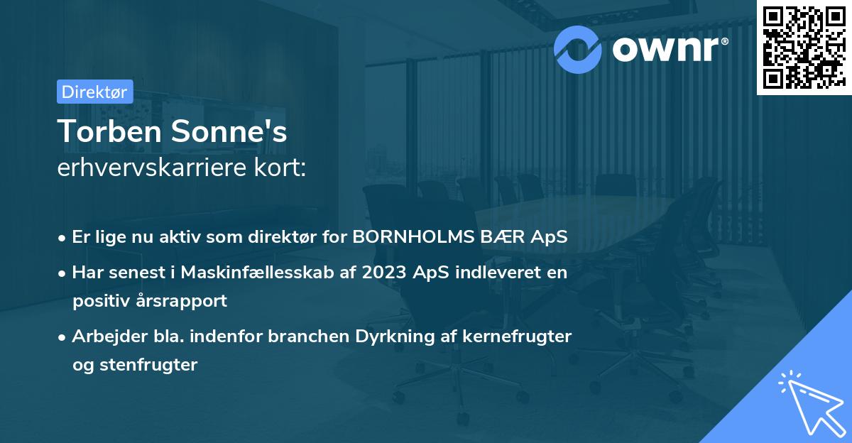 Torben Sonne's erhvervskarriere kort