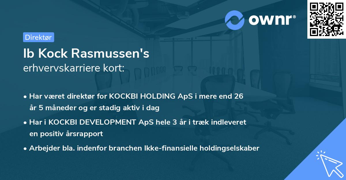 Ib Kock Rasmussen's erhvervskarriere kort
