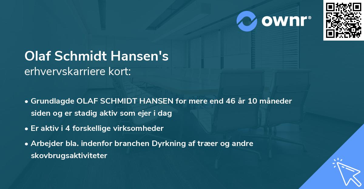 Olaf Schmidt Hansen's erhvervskarriere kort