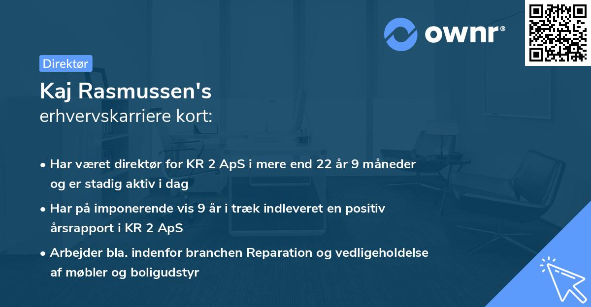 Kaj Rasmussen's erhvervskarriere kort