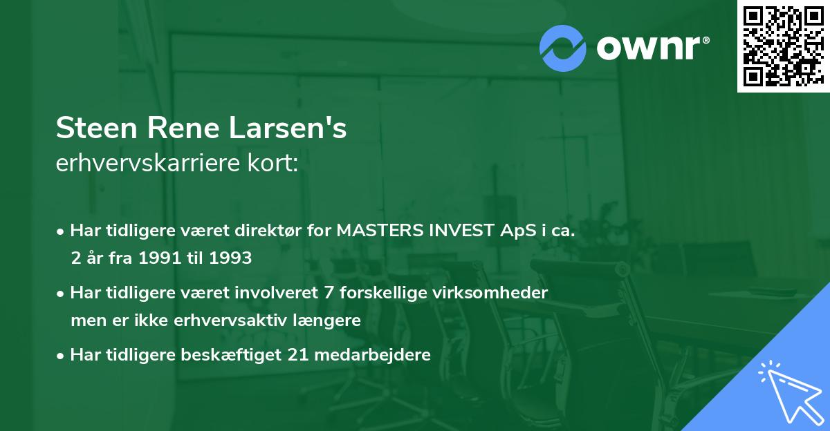 Steen Rene Larsen's erhvervskarriere kort