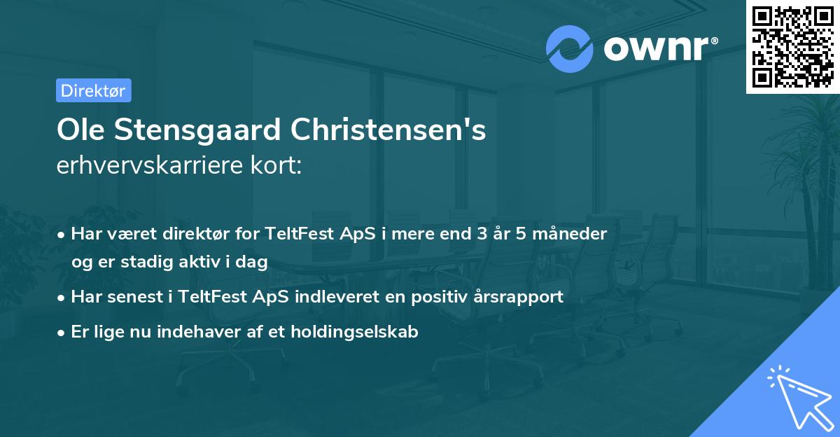 Ole Stensgaard Christensen's erhvervskarriere kort