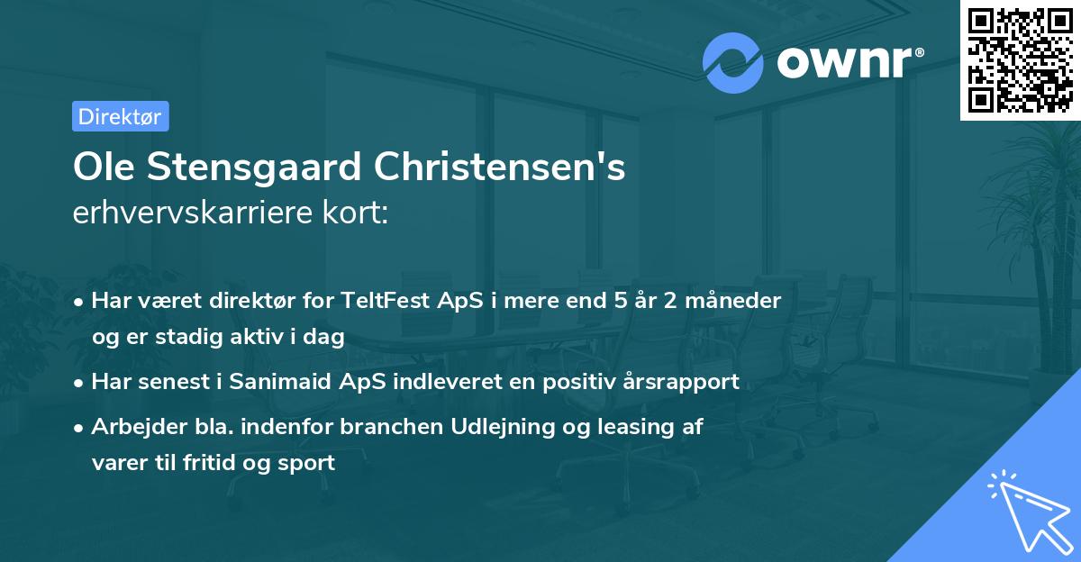 Ole Stensgaard Christensen's erhvervskarriere kort