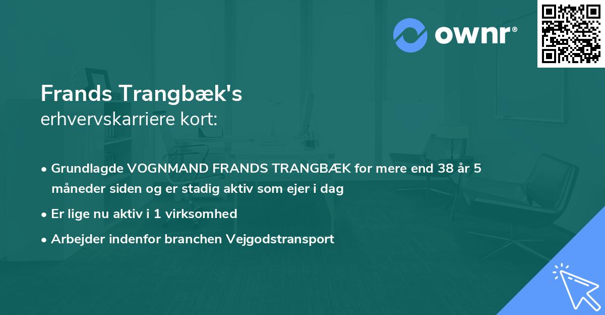 Frands Trangbæk's erhvervskarriere kort