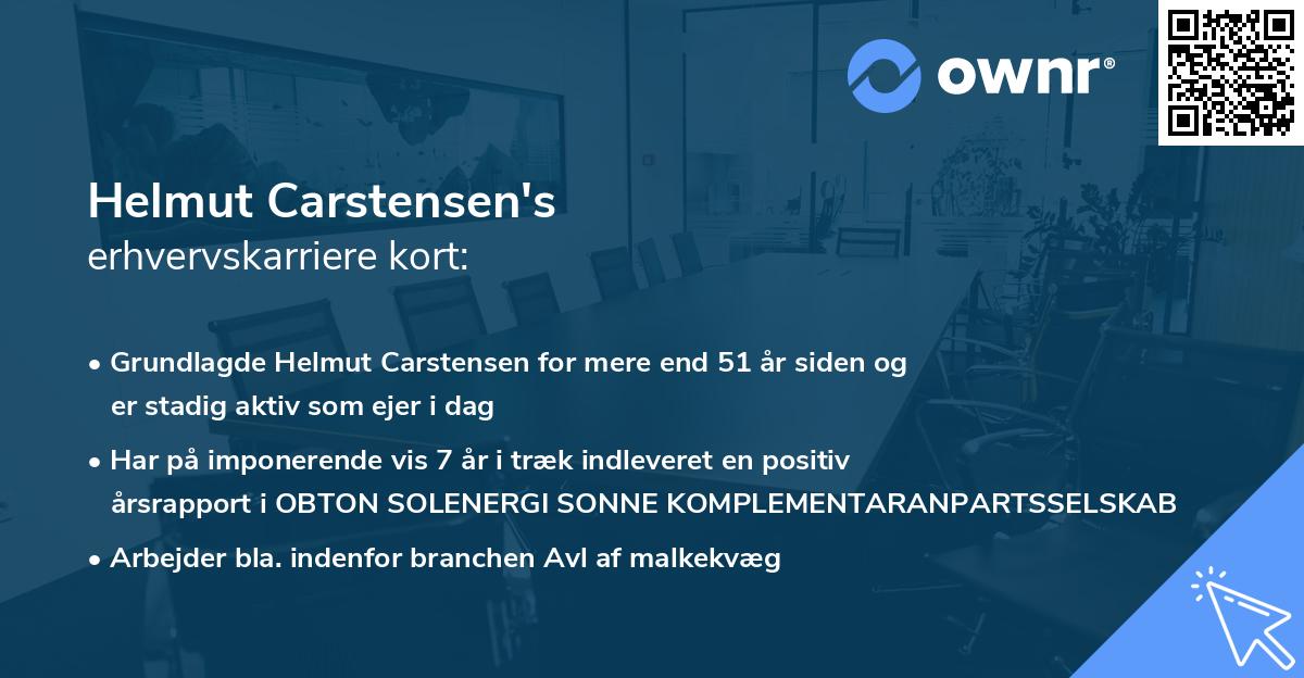 Helmut Carstensen's erhvervskarriere kort