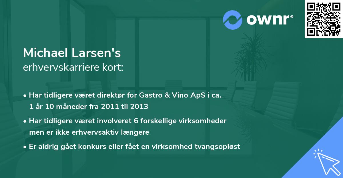 Michael Larsen's erhvervskarriere kort