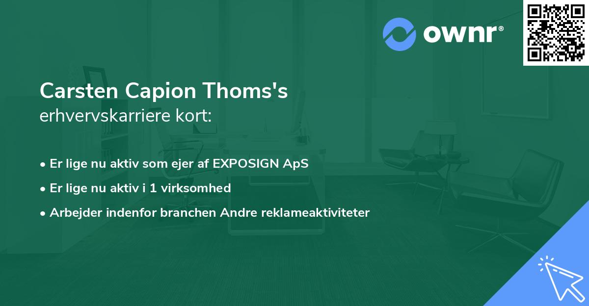 Carsten Capion Thoms's erhvervskarriere kort