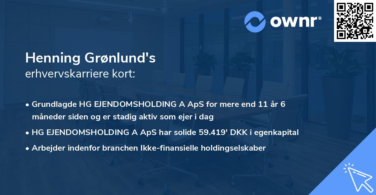 Henning Grønlund's erhvervskarriere kort
