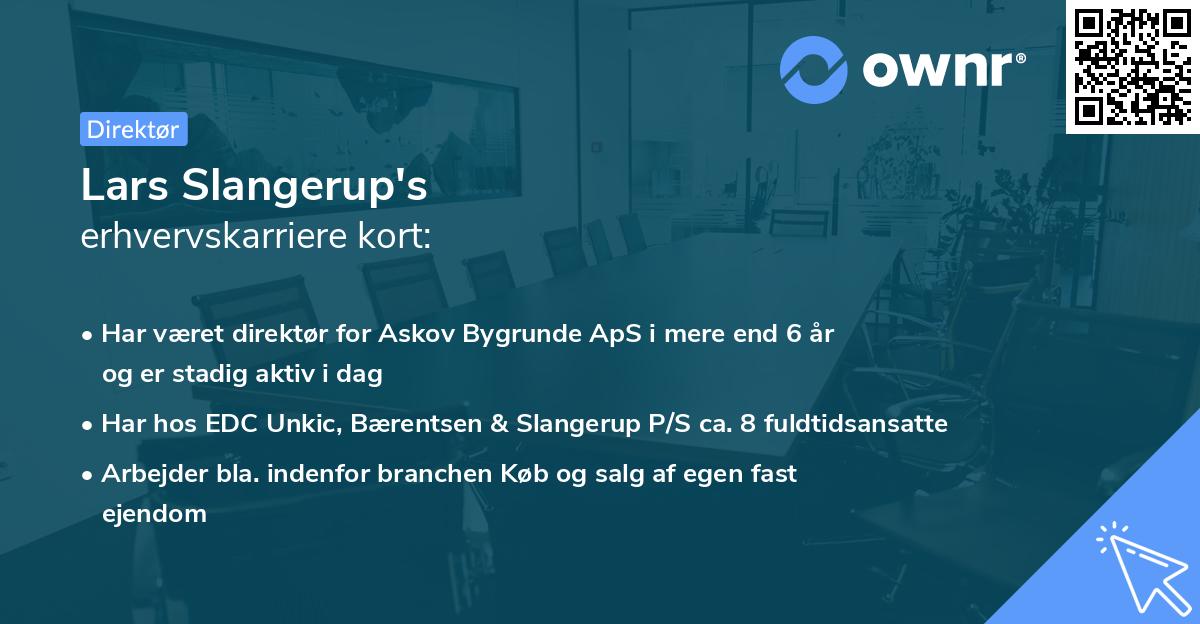 Lars Slangerup's erhvervskarriere kort