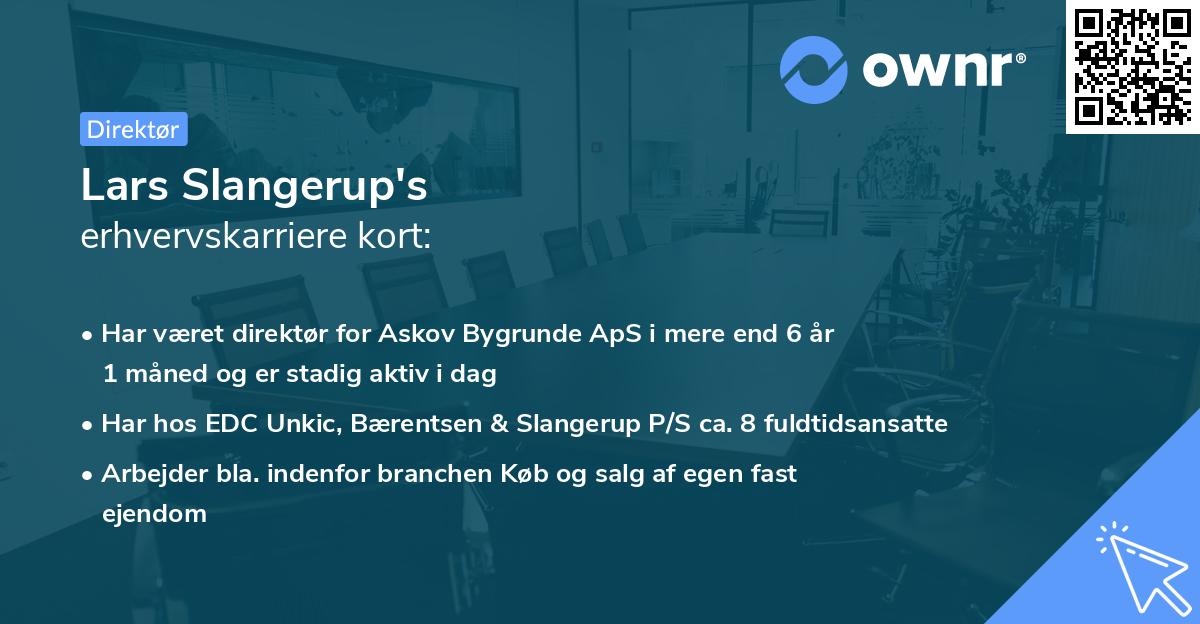Lars Slangerup's erhvervskarriere kort