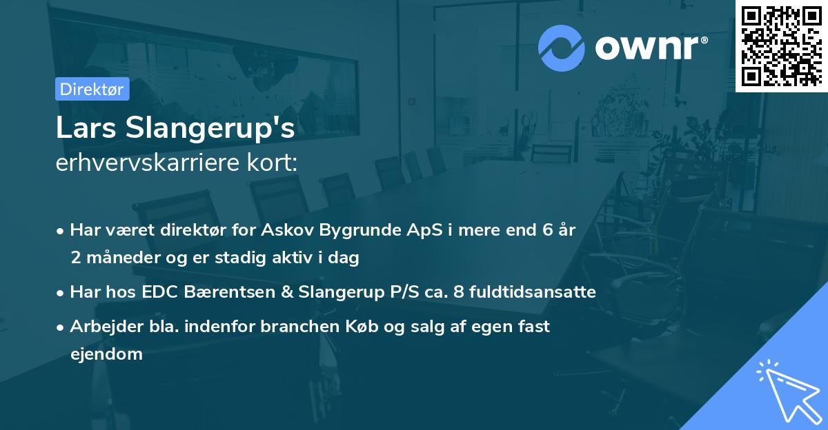 Lars Slangerup's erhvervskarriere kort
