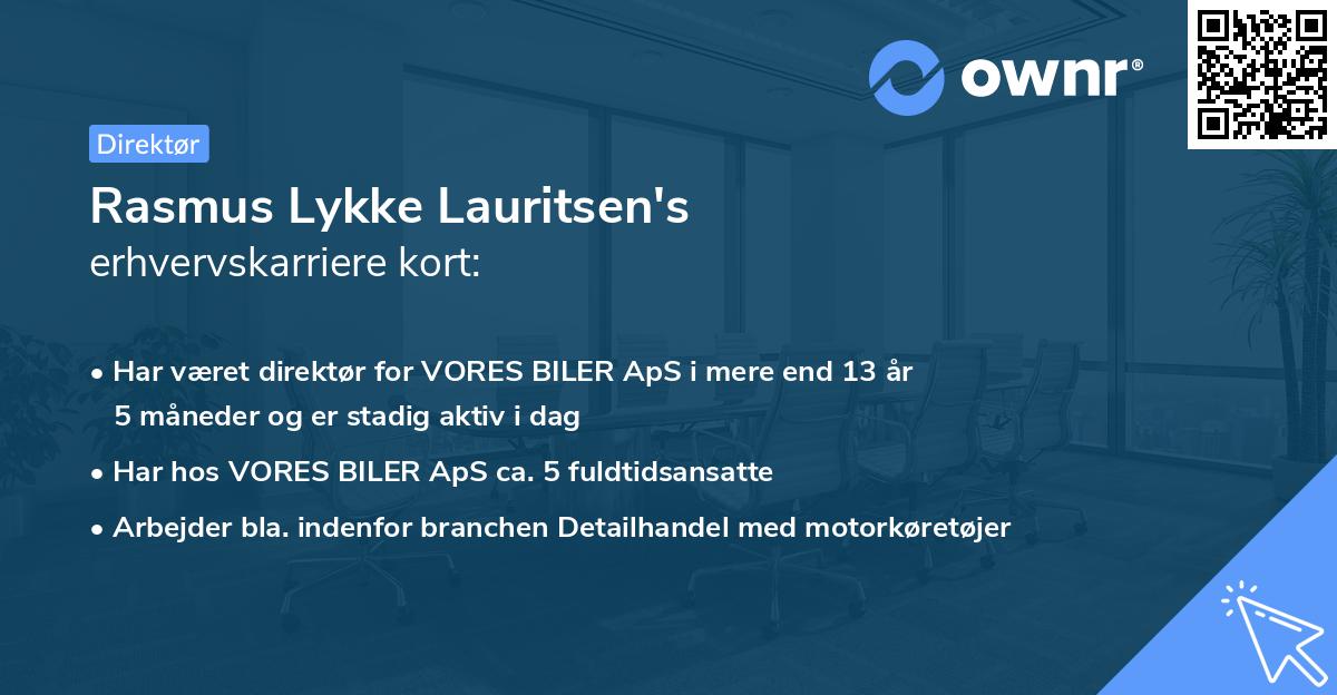 Rasmus Lykke Lauritsen's erhvervskarriere kort