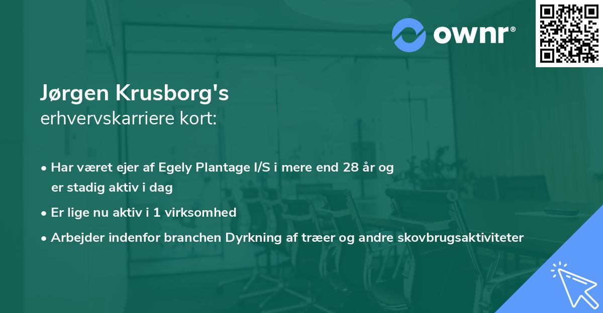 Jørgen Krusborg's erhvervskarriere kort