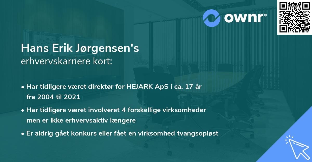 Hans Erik Jørgensen's erhvervskarriere kort