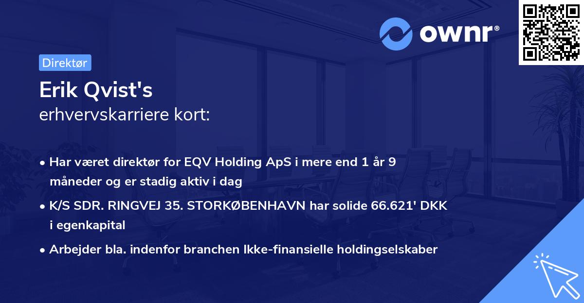 Erik Qvist's erhvervskarriere kort