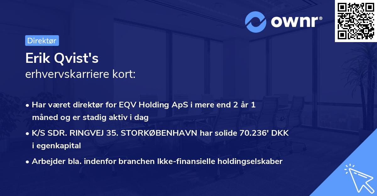 Erik Qvist's erhvervskarriere kort