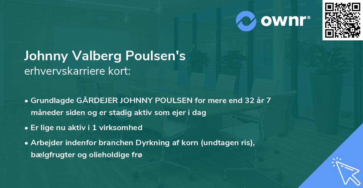 Johnny Valberg Poulsen's erhvervskarriere kort