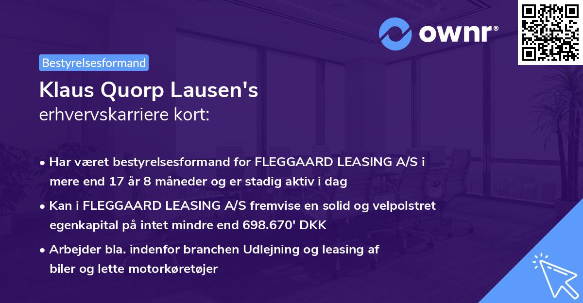 Klaus Quorp Lausen's erhvervskarriere kort