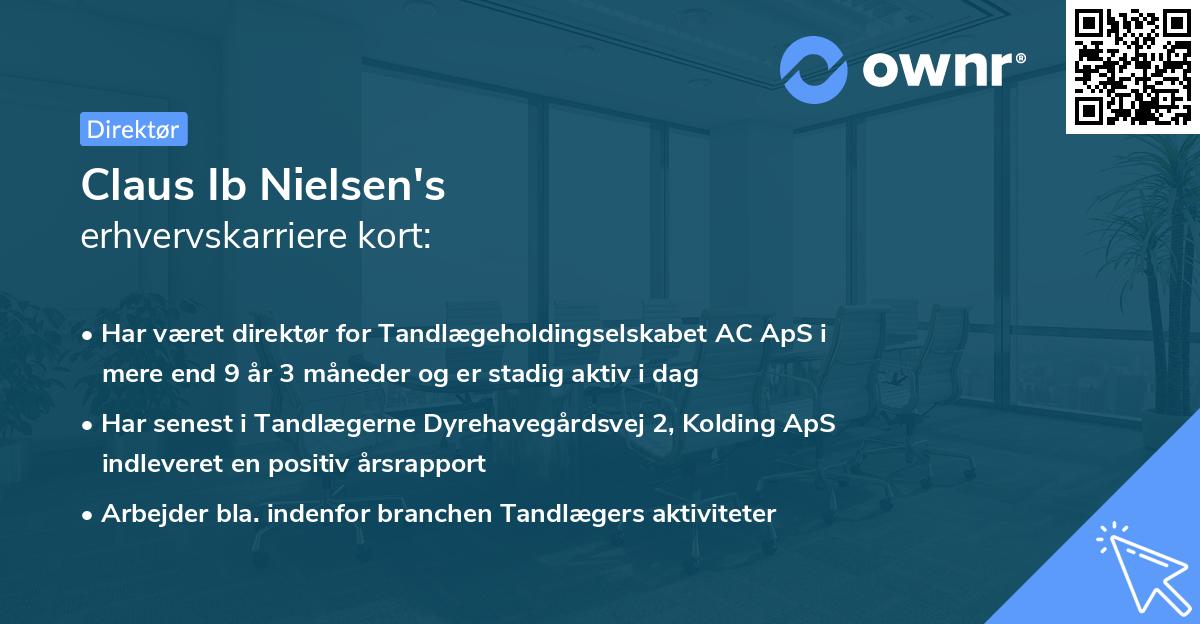 Claus Ib Nielsen's erhvervskarriere kort
