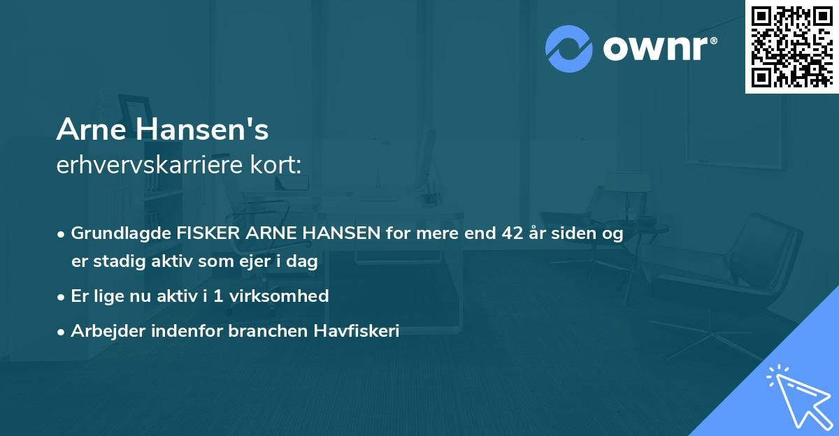 Arne Hansen's erhvervskarriere kort