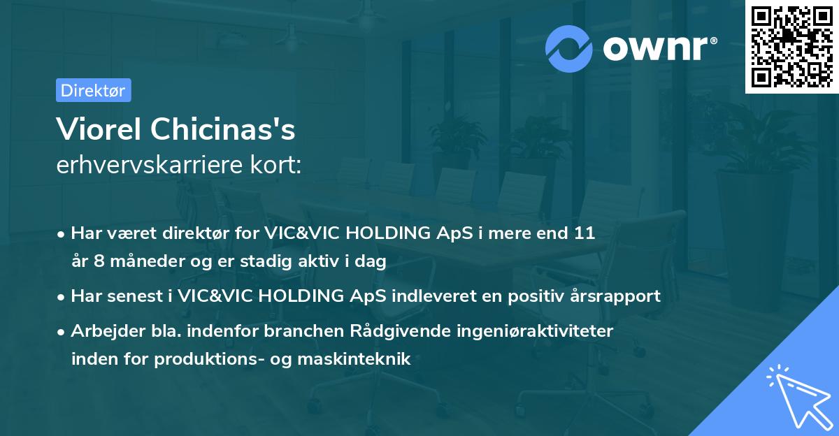 Viorel Chicinas's erhvervskarriere kort