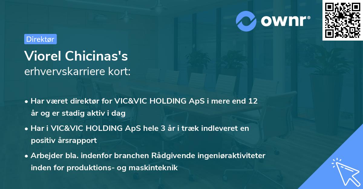 Viorel Chicinas's erhvervskarriere kort