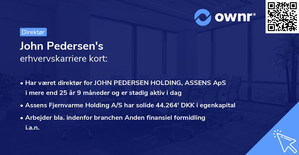 John Pedersen's erhvervskarriere kort
