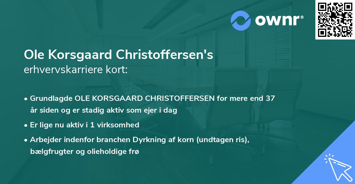 Ole Korsgaard Christoffersen's erhvervskarriere kort