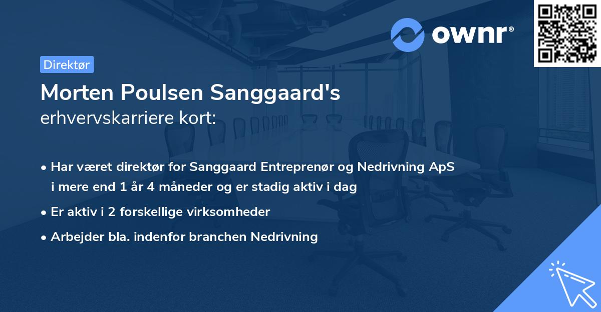 Morten Poulsen Sanggaard's erhvervskarriere kort