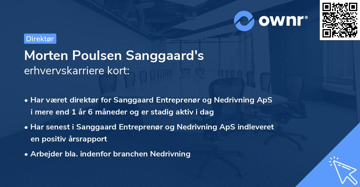 Morten Poulsen Sanggaard's erhvervskarriere kort