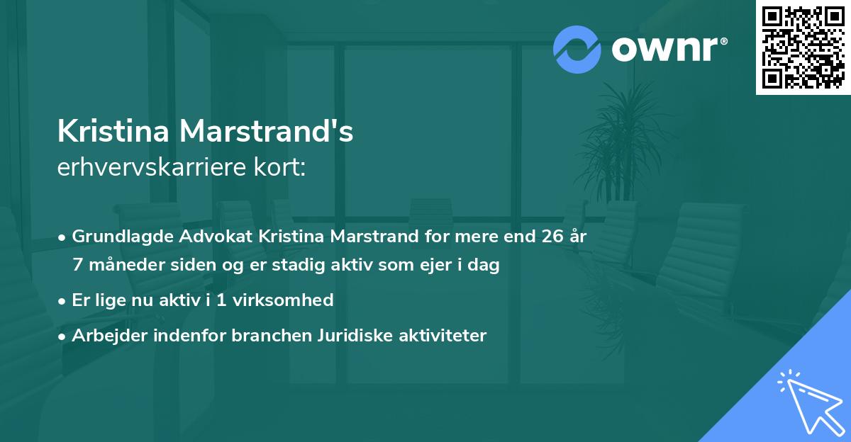Kristina Marstrand's erhvervskarriere kort