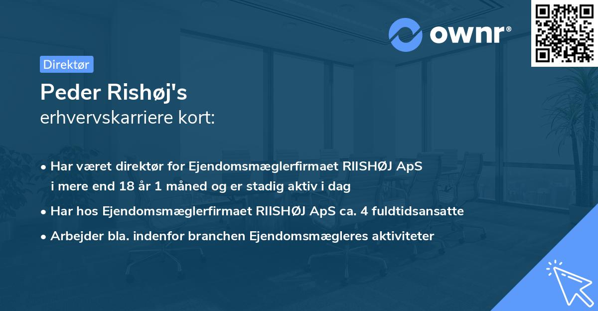Peder Rishøj's erhvervskarriere kort