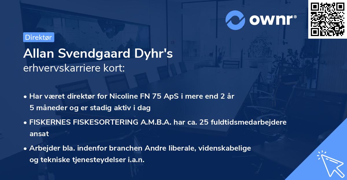 Allan Svendgaard Dyhr's erhvervskarriere kort