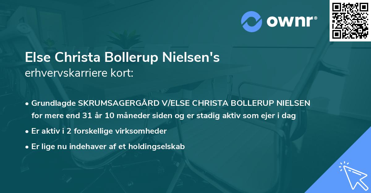 Else Christa Bollerup Nielsen's erhvervskarriere kort
