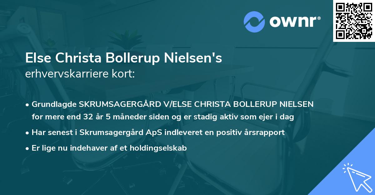 Else Christa Bollerup Nielsen's erhvervskarriere kort