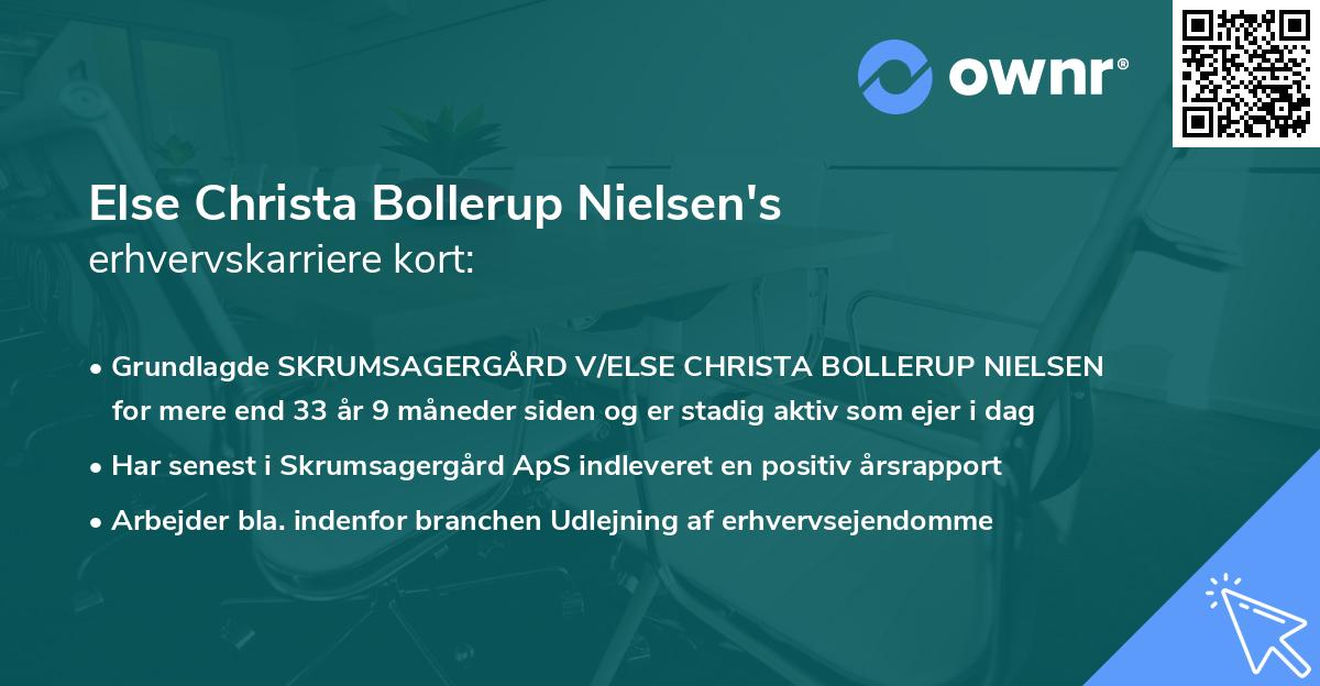 Else Christa Bollerup Nielsen's erhvervskarriere kort