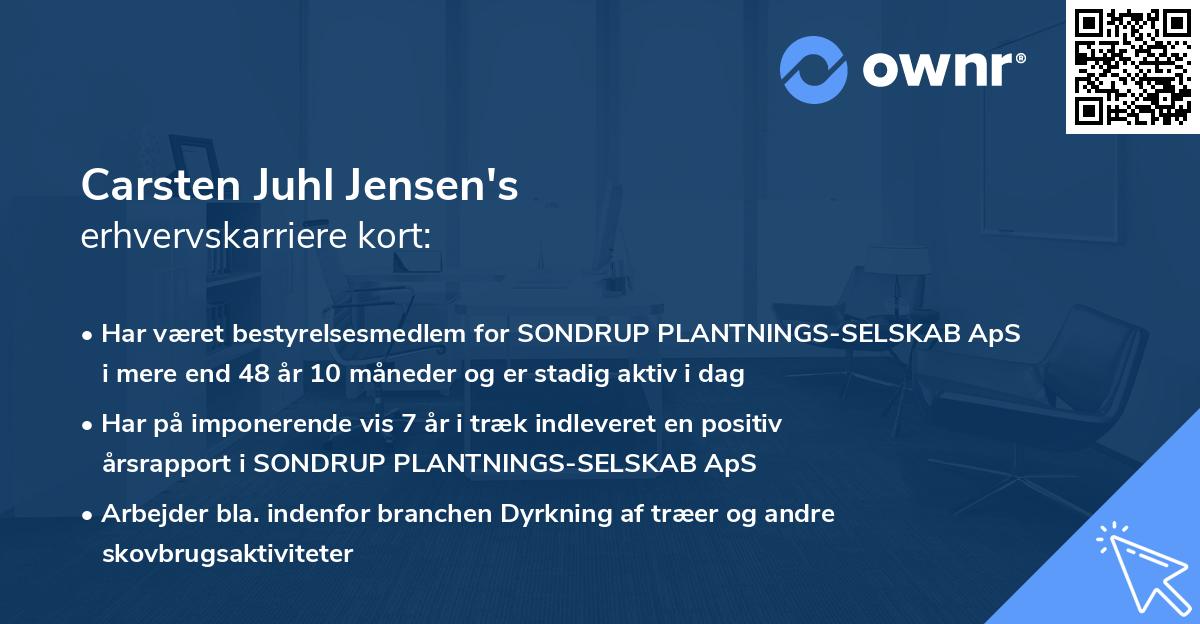 Carsten Juhl Jensen's erhvervskarriere kort