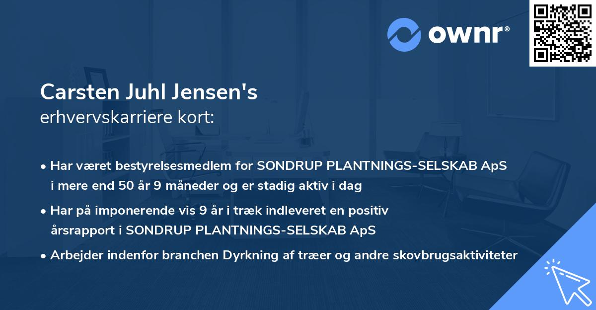 Carsten Juhl Jensen's erhvervskarriere kort