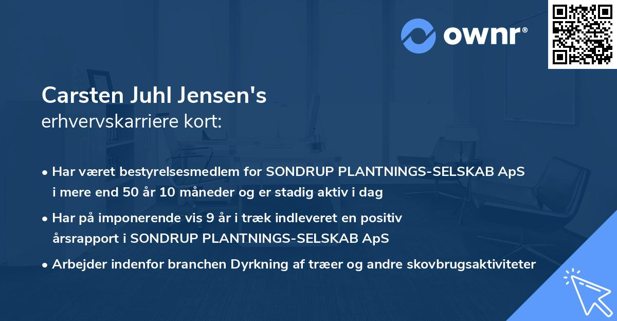 Carsten Juhl Jensen's erhvervskarriere kort