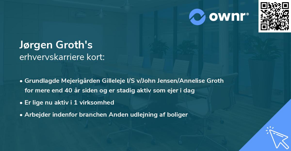 Jørgen Groth's erhvervskarriere kort