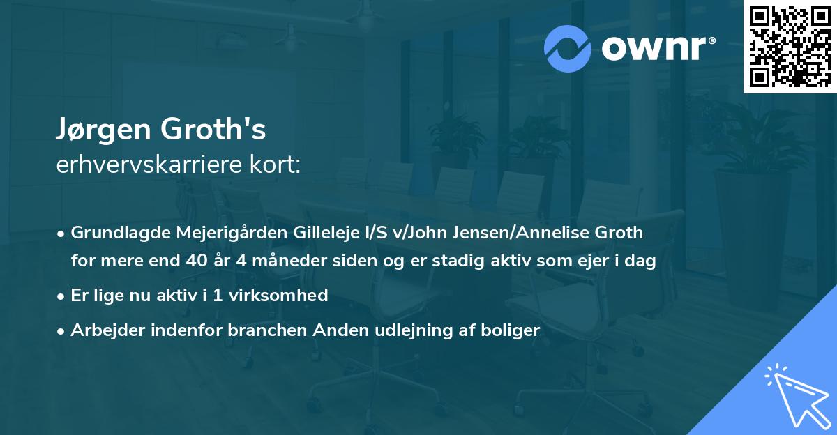 Jørgen Groth's erhvervskarriere kort