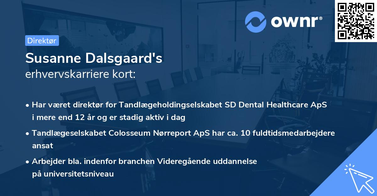 Susanne Dalsgaard's erhvervskarriere kort
