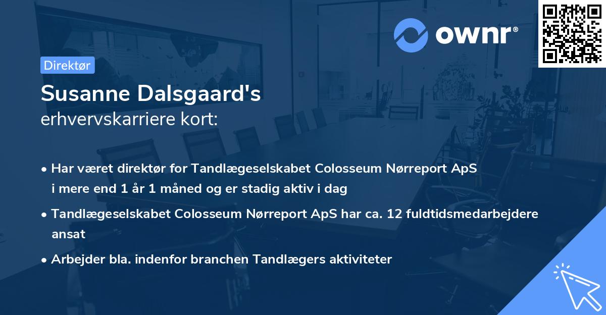 Susanne Dalsgaard's erhvervskarriere kort