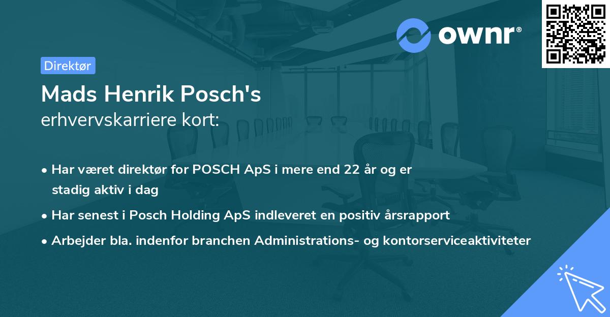 Mads Henrik Posch's erhvervskarriere kort