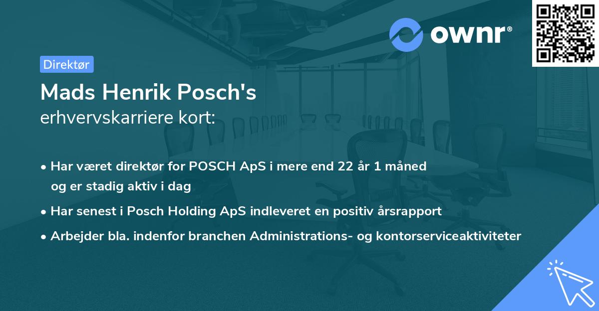 Mads Henrik Posch's erhvervskarriere kort