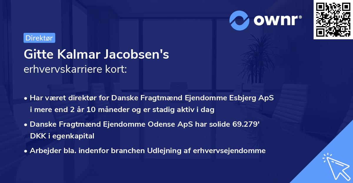 Gitte Kalmar Jacobsen's erhvervskarriere kort