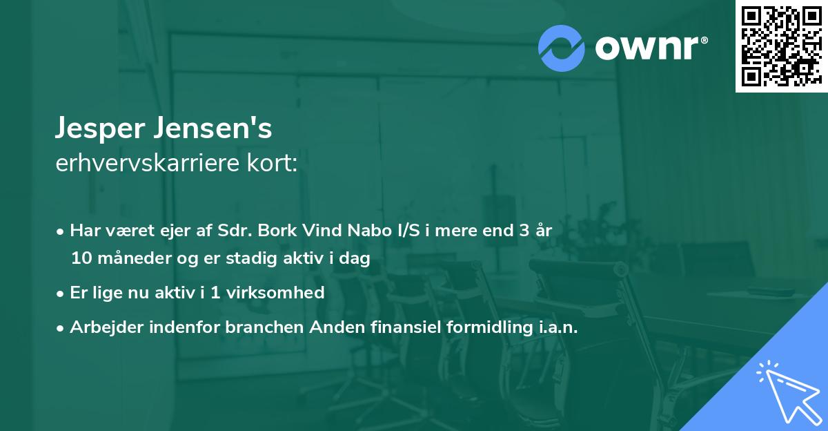 Jesper Jensen's erhvervskarriere kort