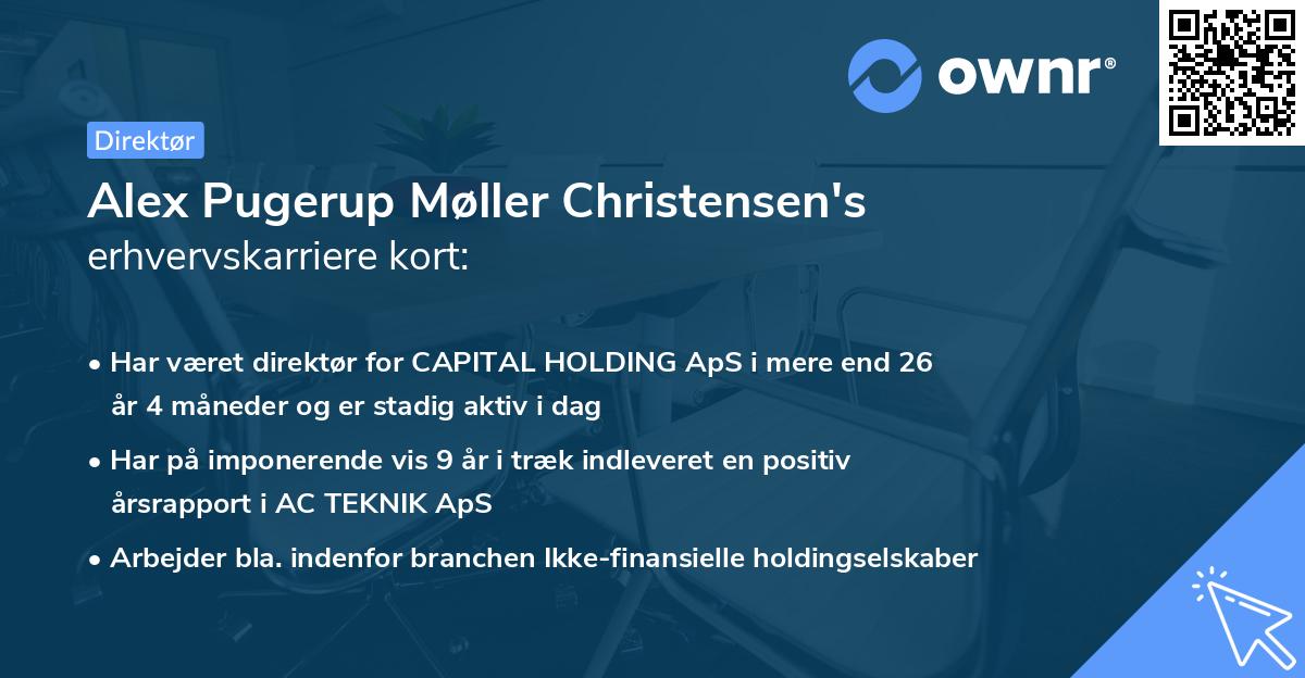 Alex Pugerup Møller Christensen's erhvervskarriere kort